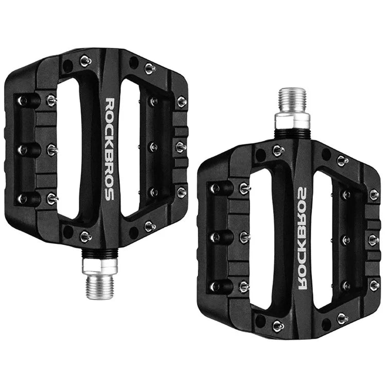 MTB Pedals Mountain Bike Pedals Lightweight Nylon Fiber Bicycle Platform Pedals for BMX MTB 9/16" - Black