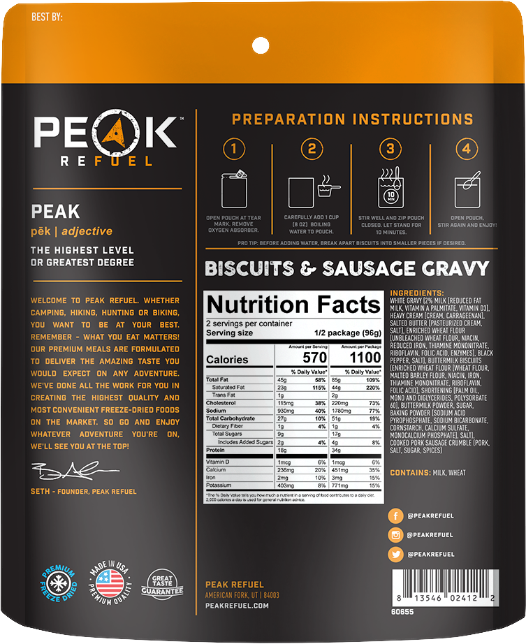 Biscuits & Sausage Gravy by Peak Refuel