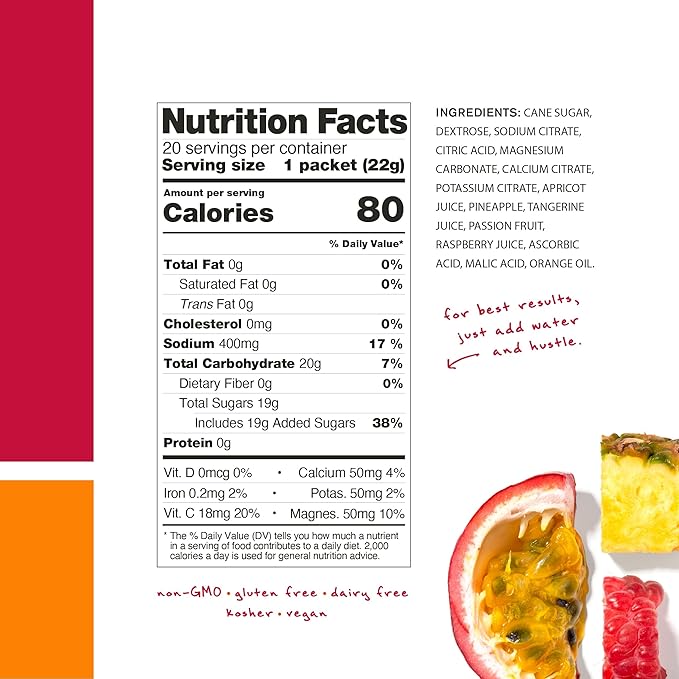 Skratch Hydration Sport Drink Mix 15.5oz (20pk) Fruit Punch