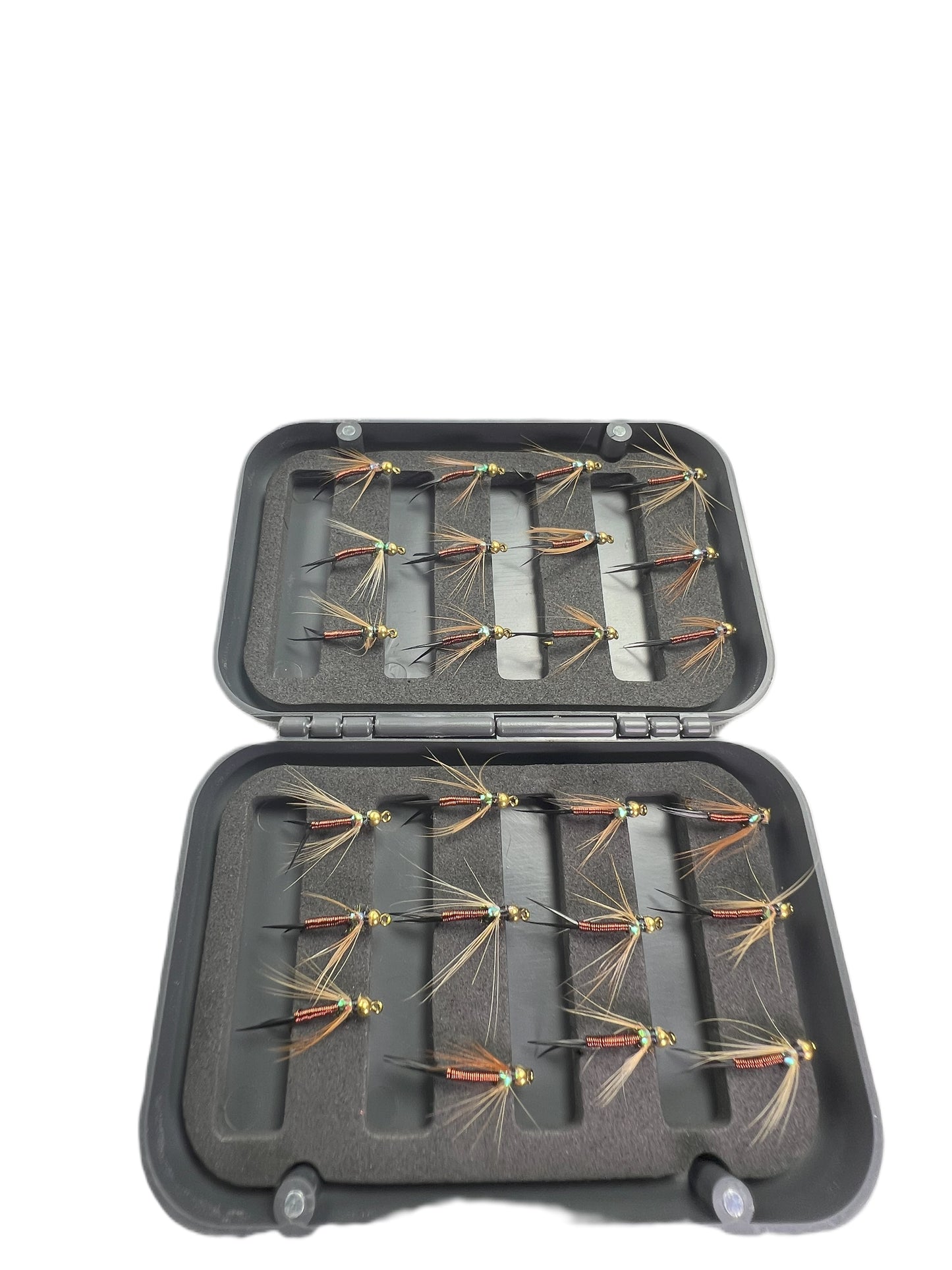 Fly fishing box of flies - assorted 24pc