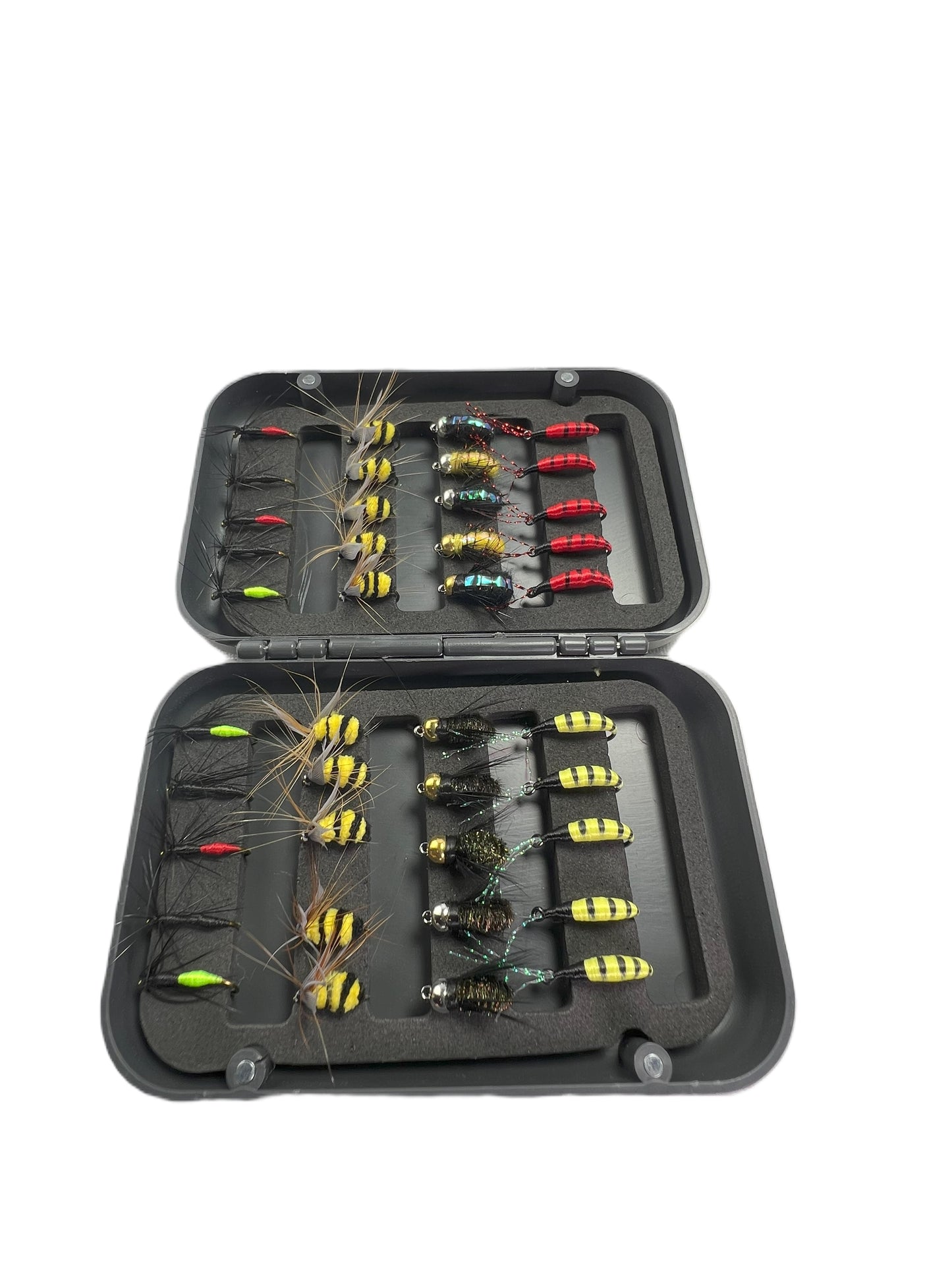 Fly fishing box of flies - assorted 40pc