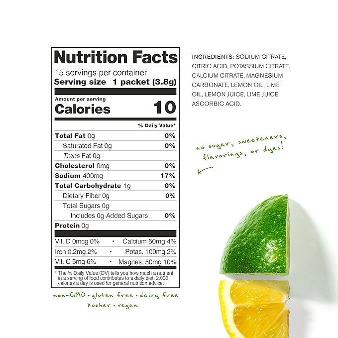 Skratch Hydration UNSWEETENED Everyday Drink Mix 15pk Lemon + lime