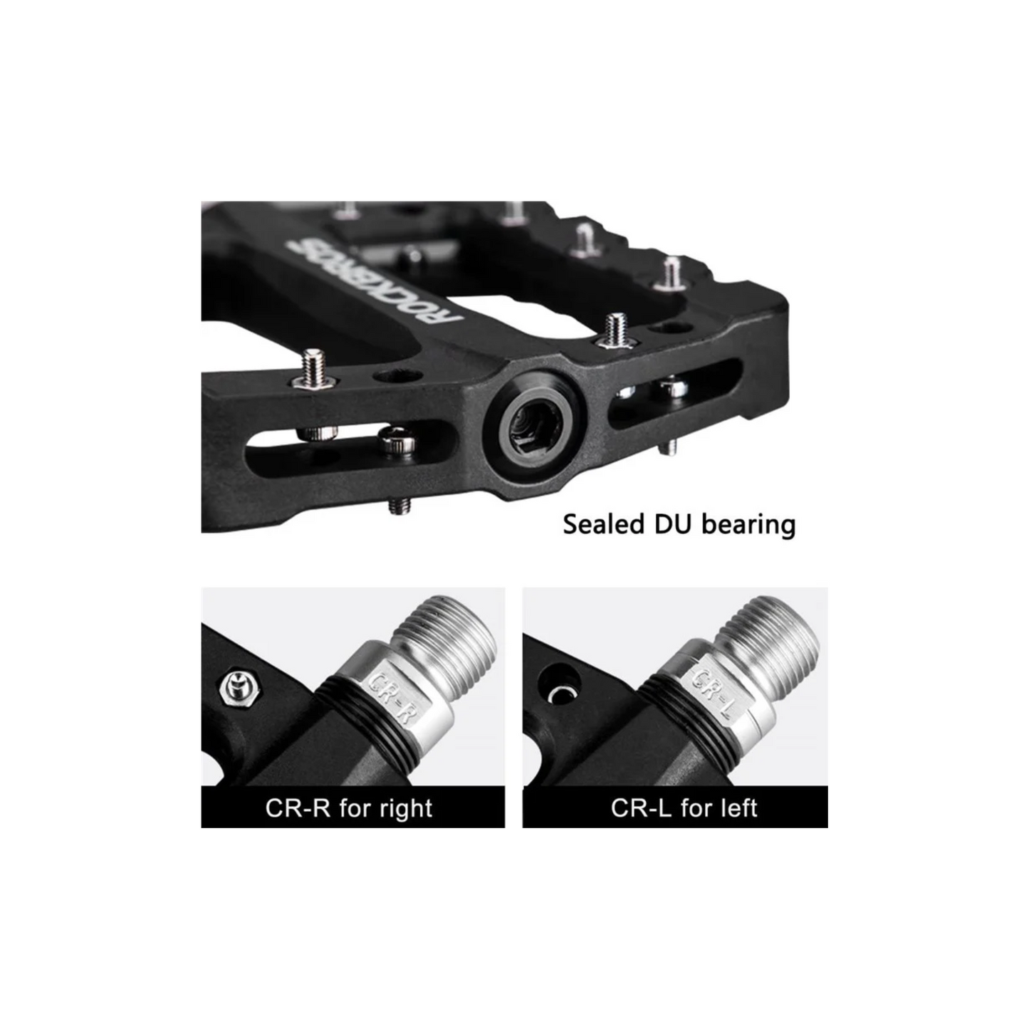 MTB Pedals Mountain Bike Pedals Lightweight Nylon Fiber Bicycle Platform Pedals for BMX MTB 9/16" - Black