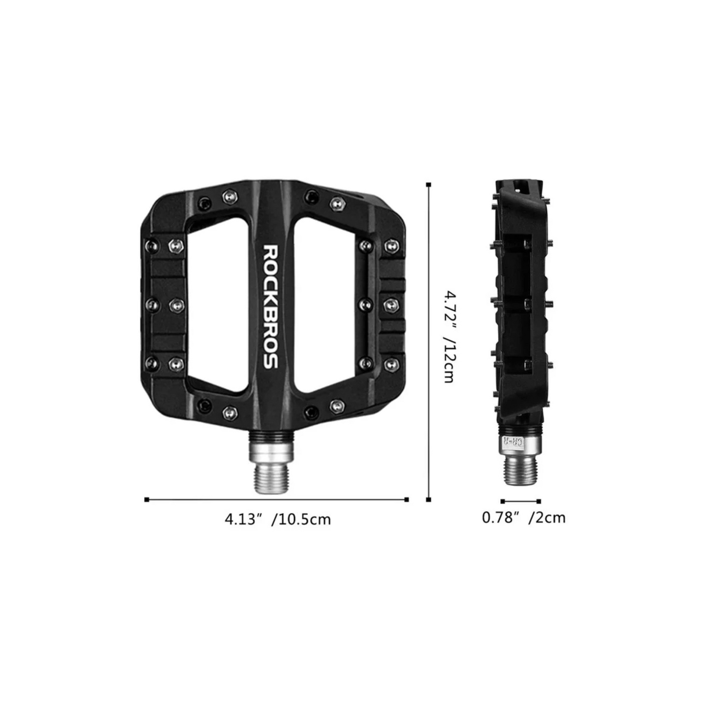 MTB Pedals Mountain Bike Pedals Lightweight Nylon Fiber Bicycle Platform Pedals for BMX MTB 9/16" - Black