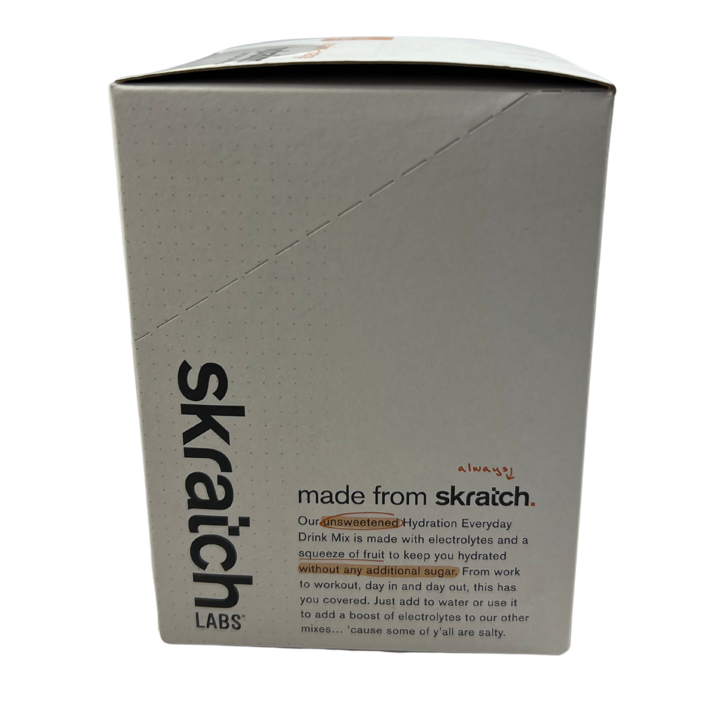 Skratch Hydration UNSWEETENED Everyday Drink Mix 15pk tangerine + orange