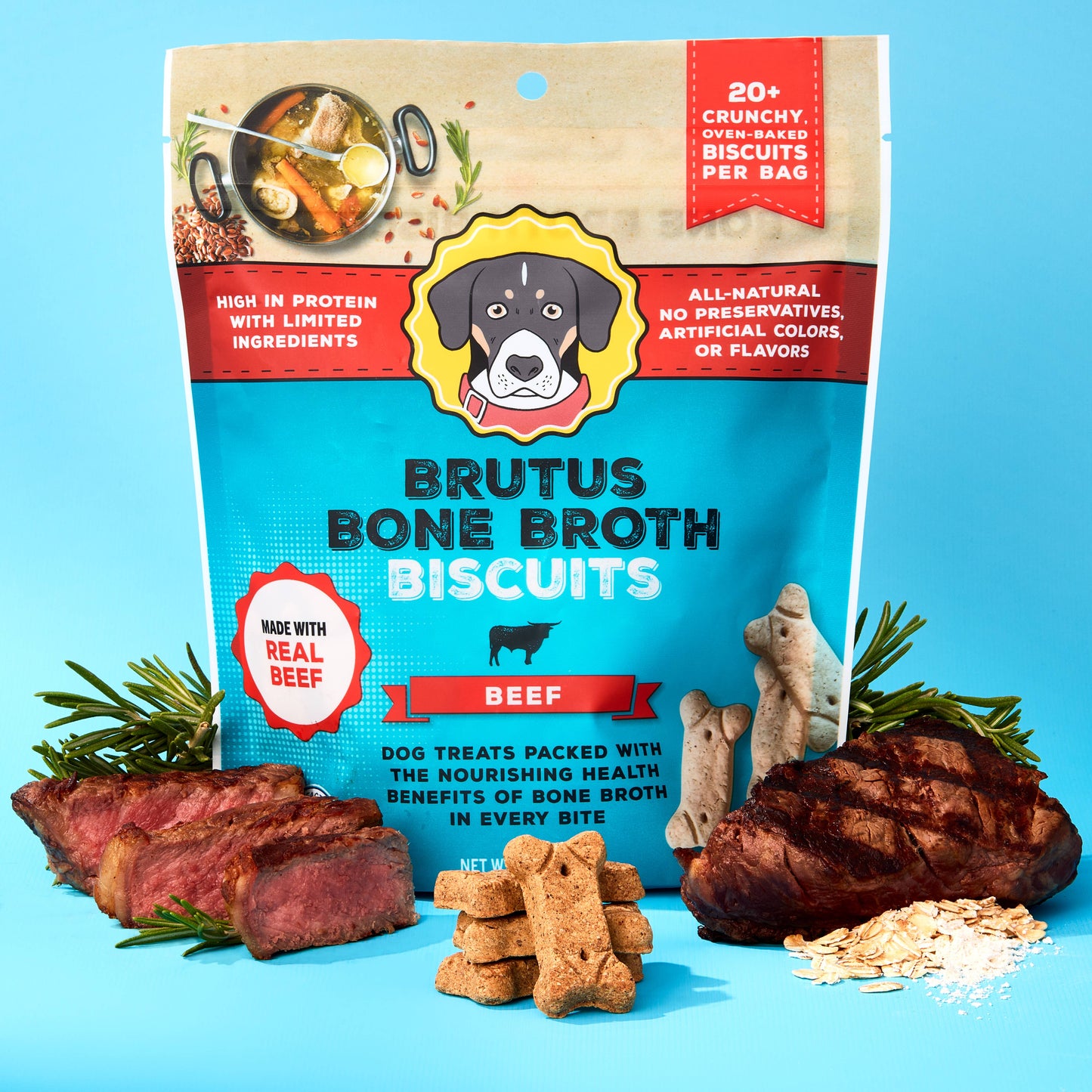 Brutus Bone Broth Biscuits - Beef Flavor