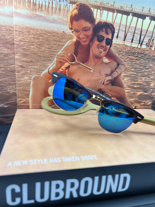 Ray-Ban 3016 in Havana Brown with blue mirror lenses
