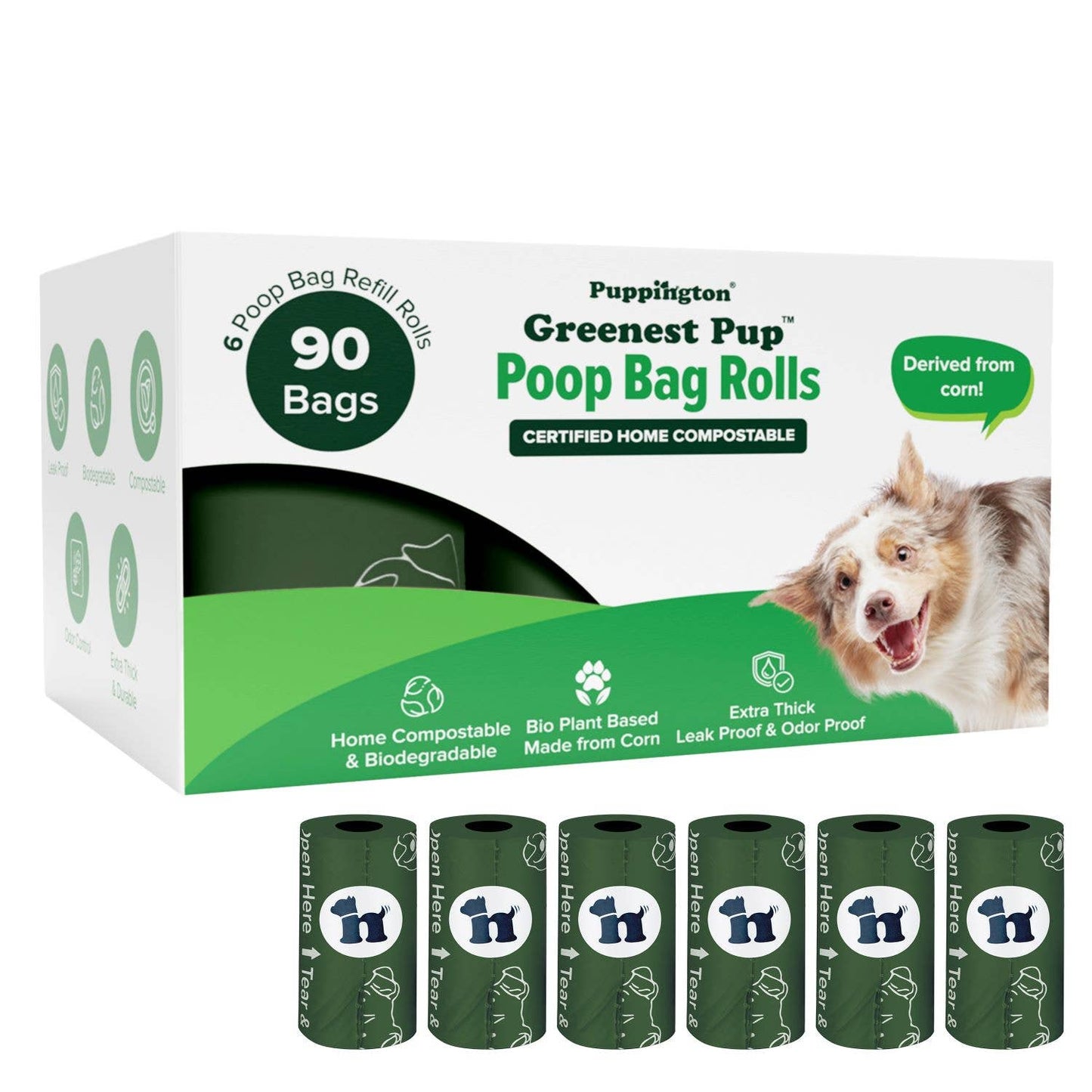 Triple-Certified Compostable Thick Dog Poop Bags
