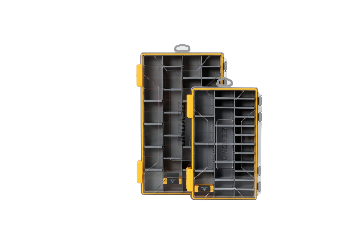 Beyond Fishing DryLock Waterproof Tackle Box, Watertight 3600 & 3700 Tackle Trays with Dual-Latch Seal, Adjustable Removable Dividers & Anti-Rust Desiccant, Lure & Terminal Tackle Organizer