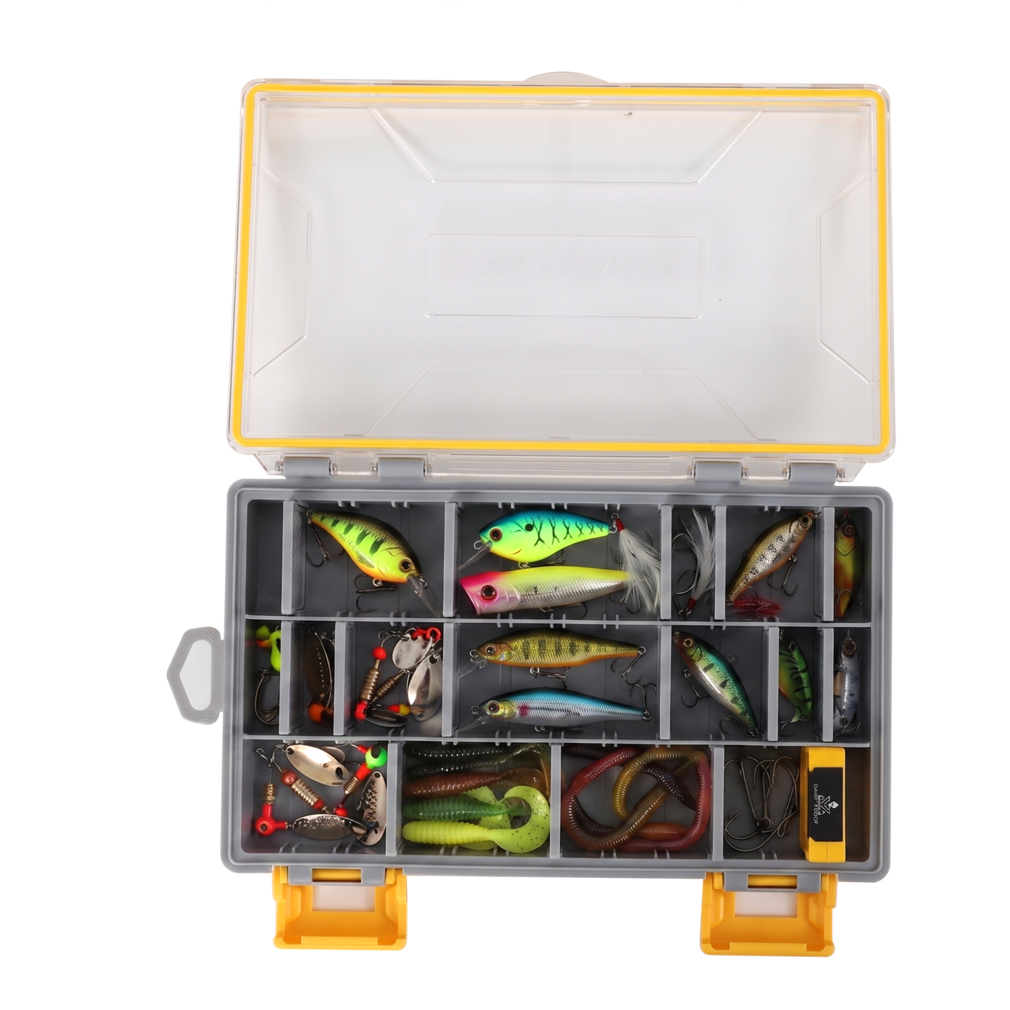 Beyond Fishing DryLock Waterproof Tackle Box, Watertight 3600 & 3700 Tackle Trays with Dual-Latch Seal, Adjustable Removable Dividers & Anti-Rust Desiccant, Lure & Terminal Tackle Organizer