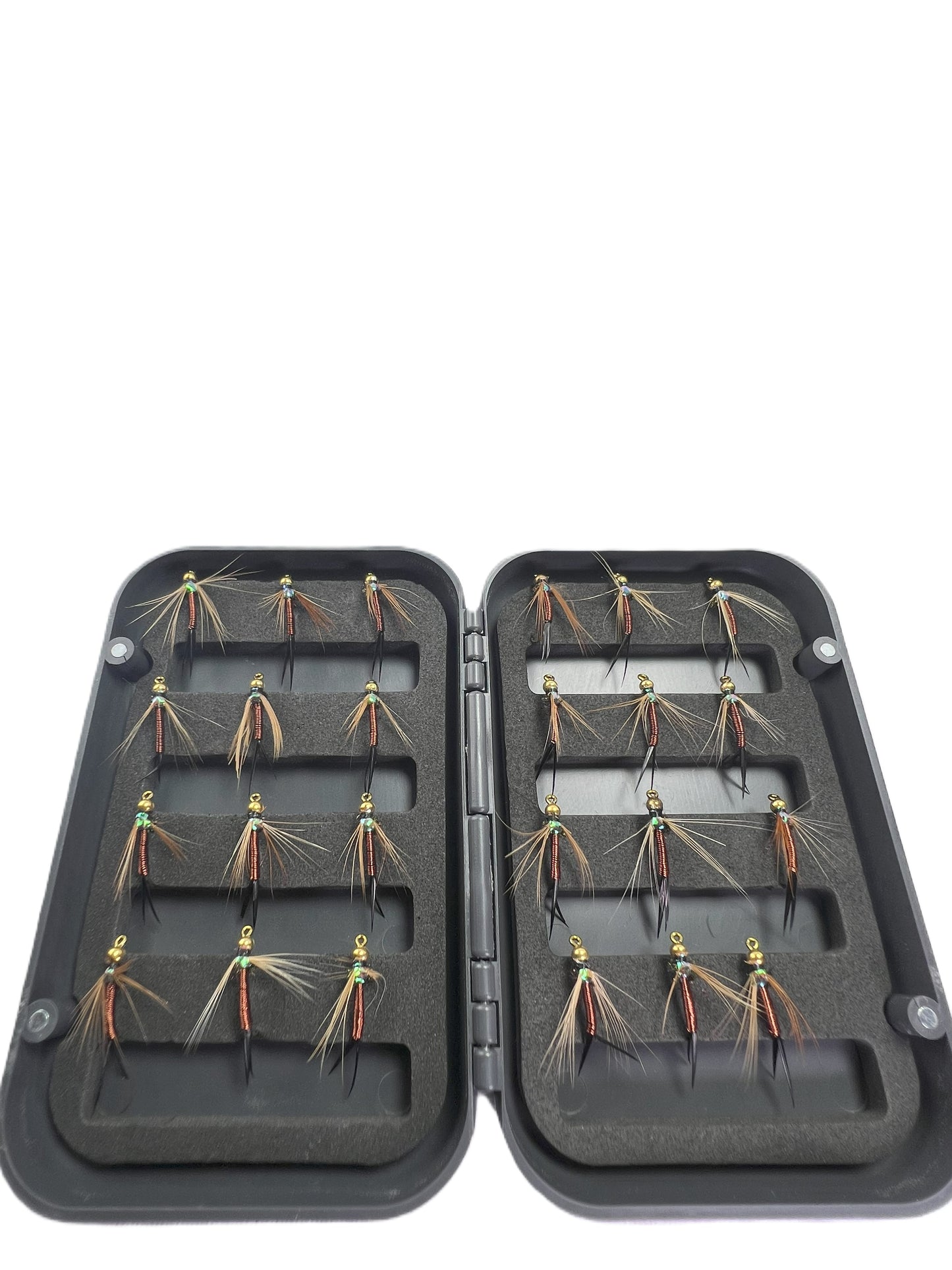 Fly fishing box of flies - assorted 24pc