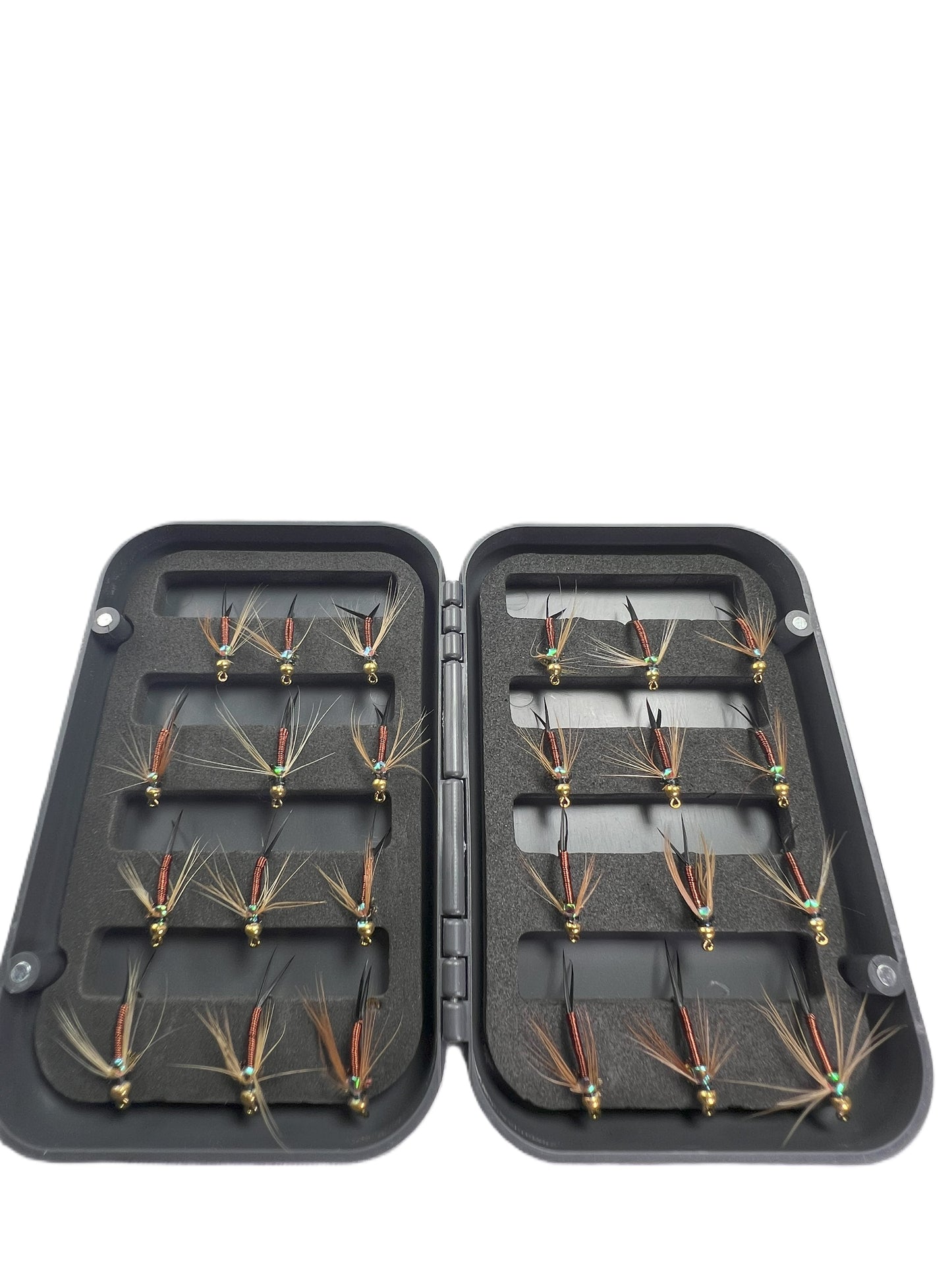 Fly fishing box of flies - assorted 24pc