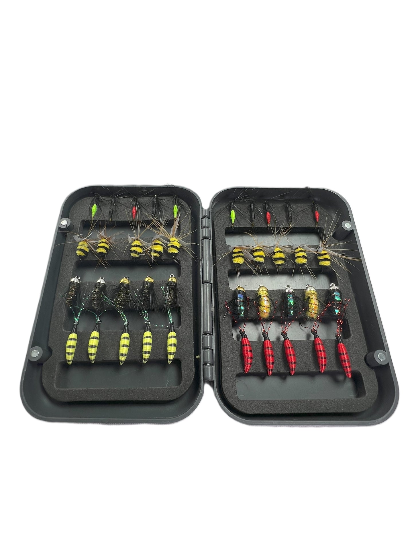 Fly fishing box of flies - assorted 40pc