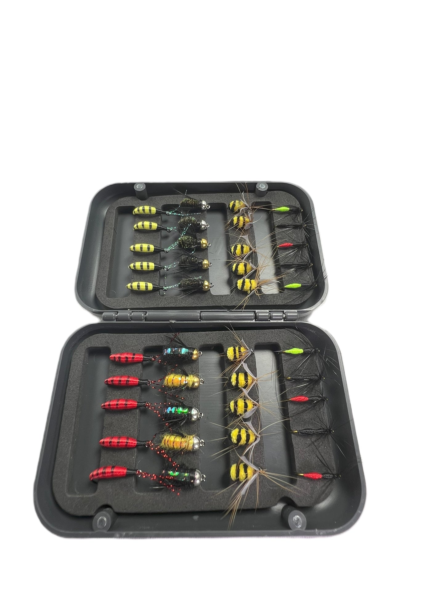 Fly fishing box of flies - assorted 40pc
