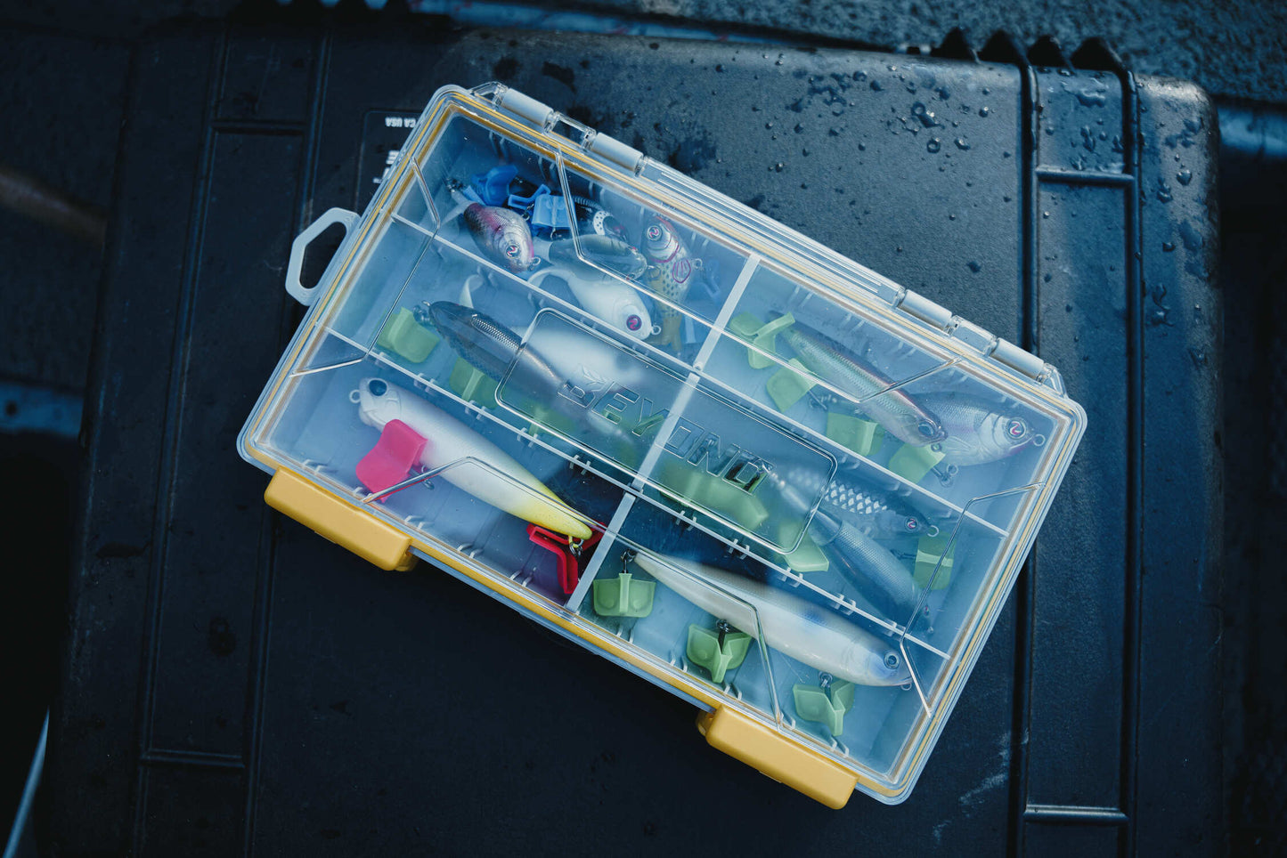 Beyond Fishing DryLock Waterproof Tackle Box, Watertight 3600 & 3700 Tackle Trays with Dual-Latch Seal, Adjustable Removable Dividers & Anti-Rust Desiccant, Lure & Terminal Tackle Organizer