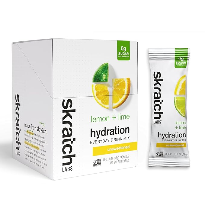 Skratch Hydration UNSWEETENED Everyday Drink Mix 15pk Lemon + lime