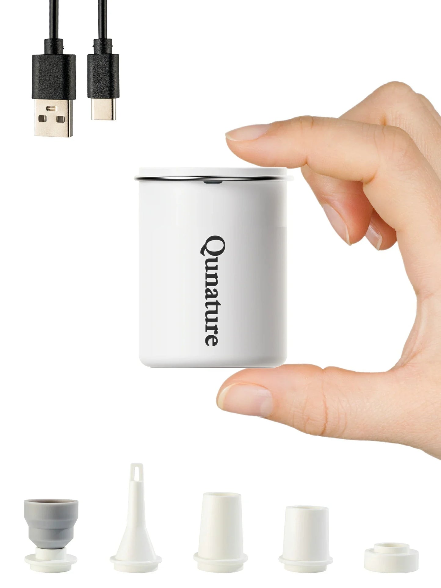 Qunature Mini Electric Pump 1500mAh for Air Bed Mattress,Pool Floats,Swimming Ring,Vacuum Storage Bags