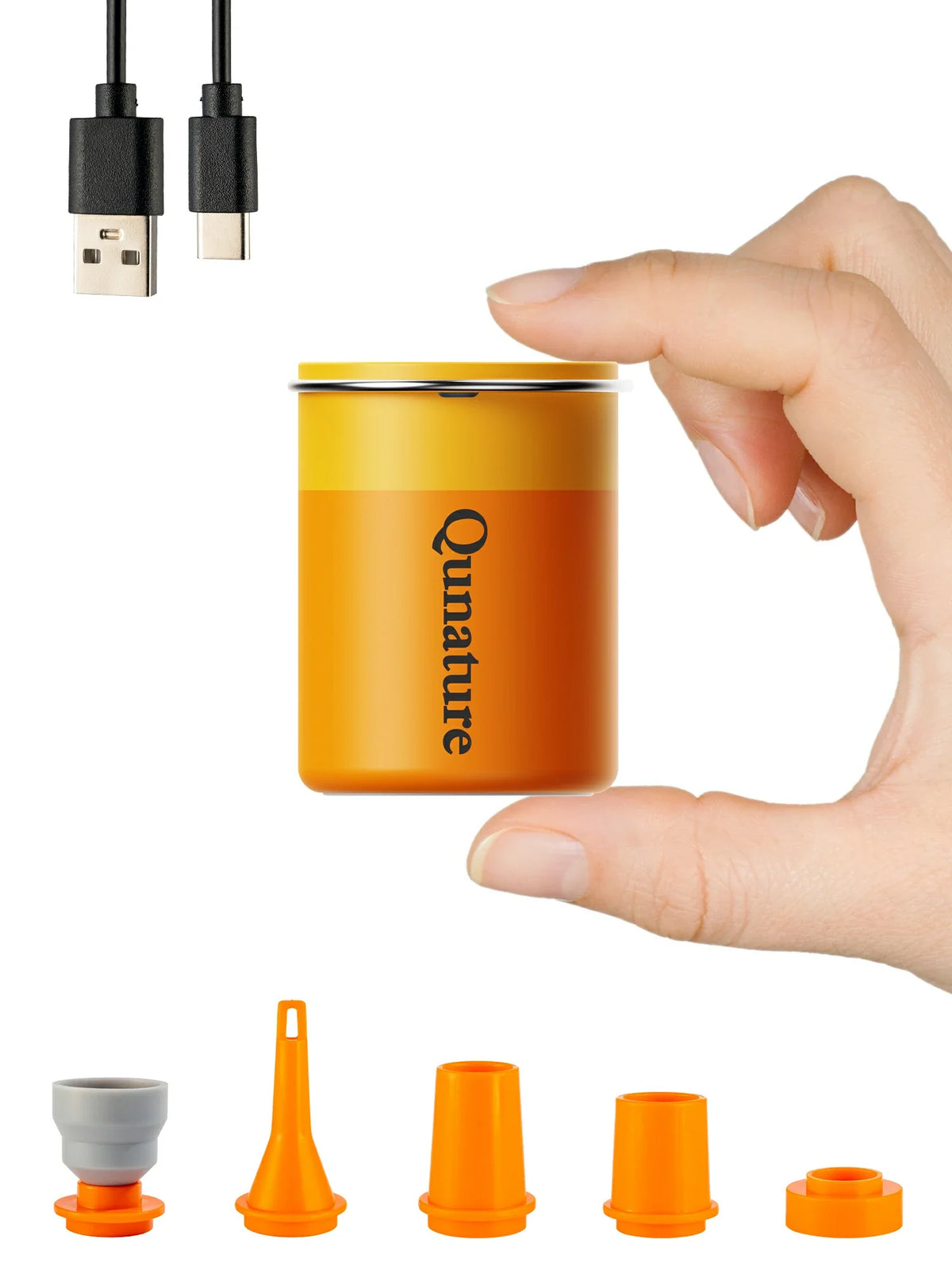 Qunature Mini Electric Pump 1500mAh for Air Bed Mattress,Pool Floats,Swimming Ring,Vacuum Storage Bags