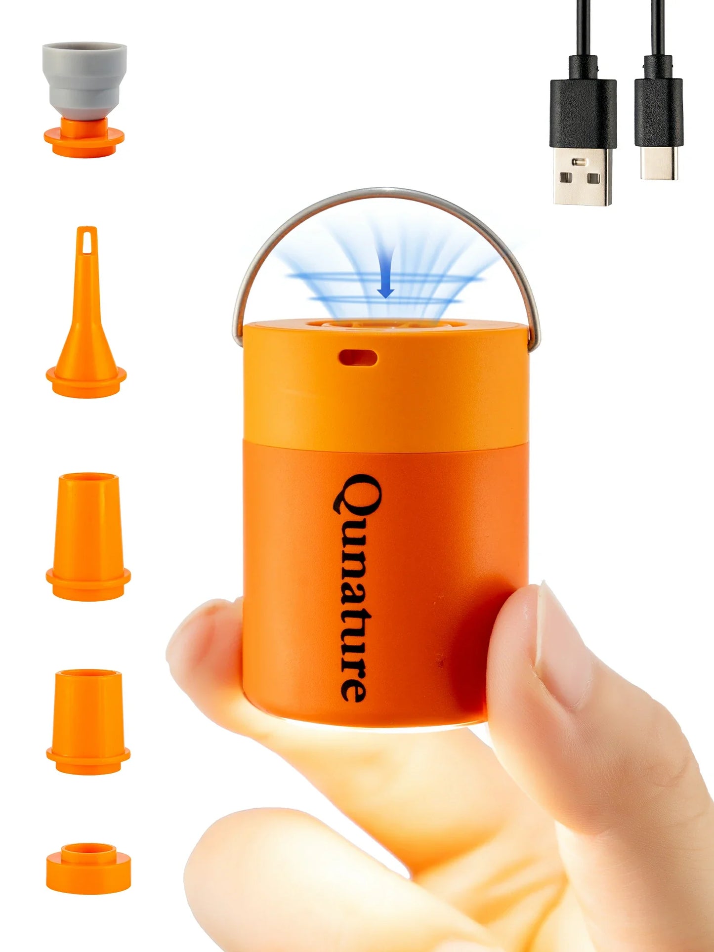 Qunature Mini Electric Pump 1500mAh for Air Bed Mattress,Pool Floats,Swimming Ring,Vacuum Storage Bags