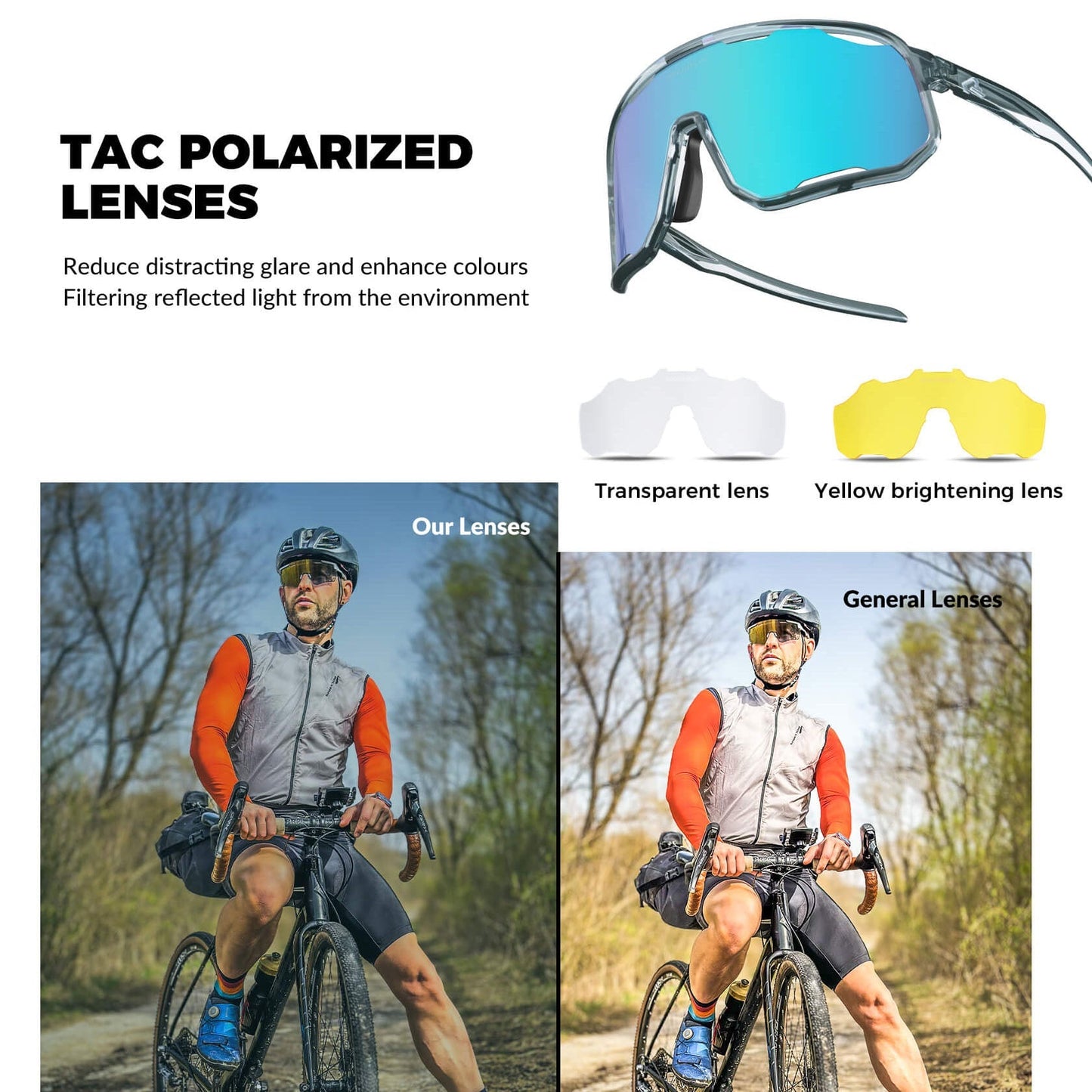 Transparent Windproof Polarized Cycling Glasses
