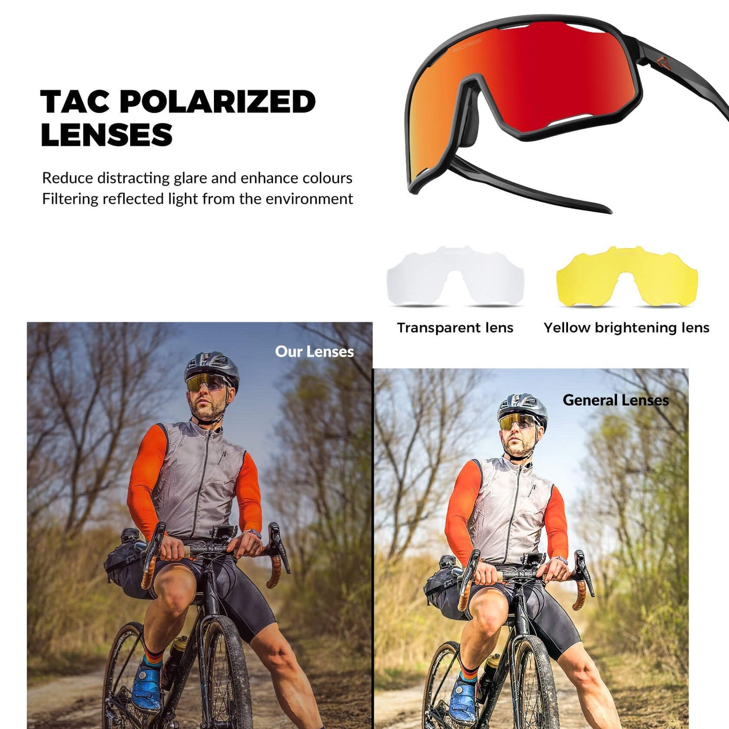 Transparent Windproof Polarized Cycling Glasses