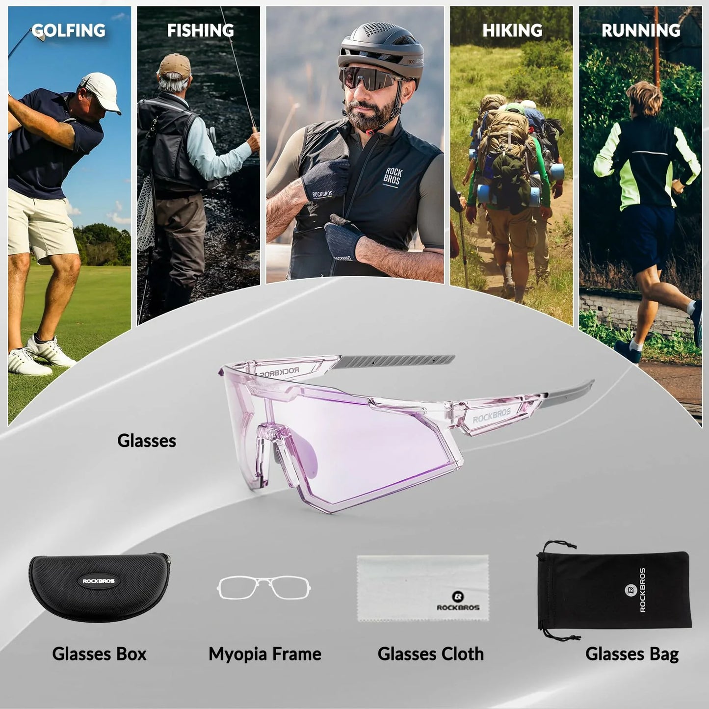 Unisex Transition Sports Sunglasses for Cycling