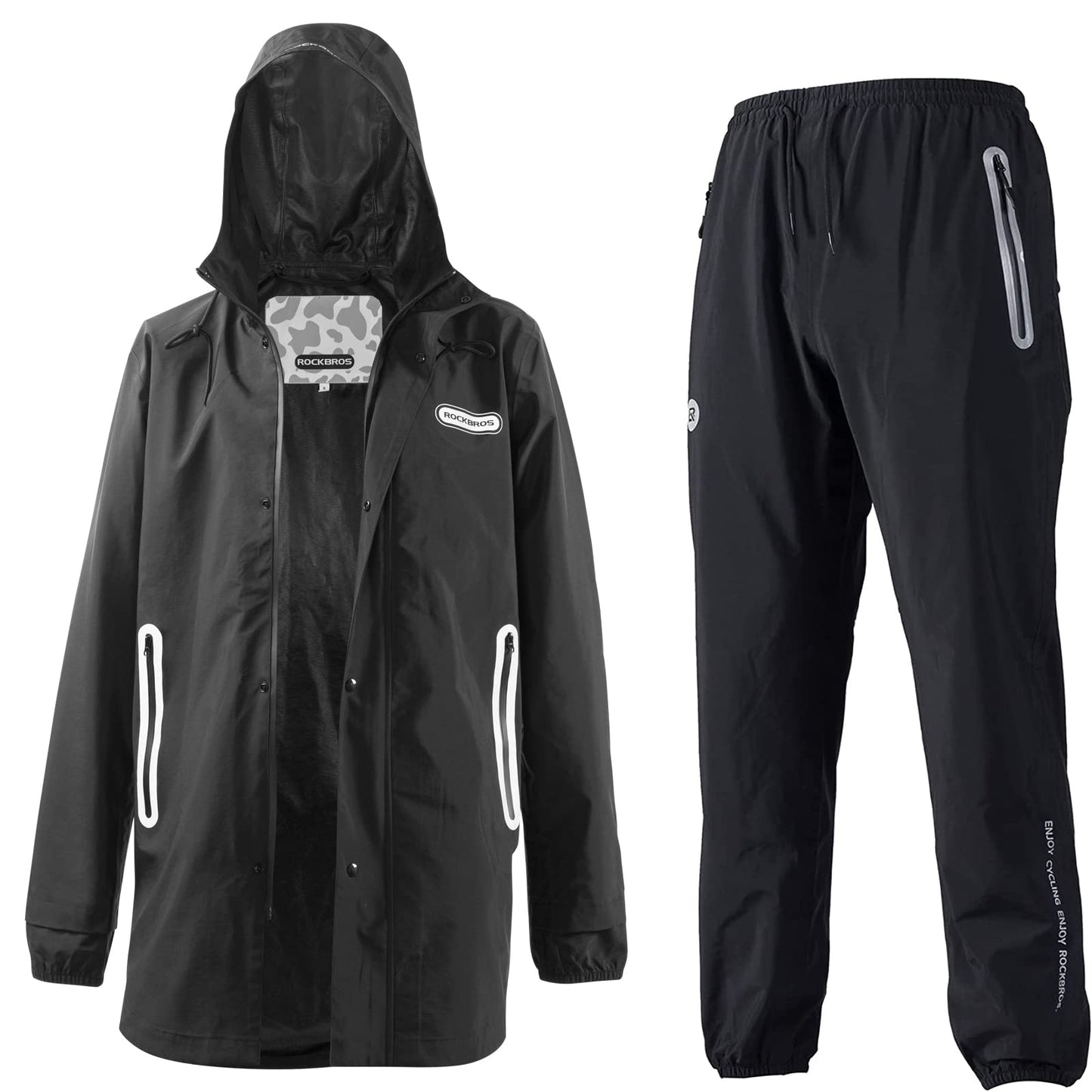 Waterproof Raincoat & Overtrousers for Men Women with Reflective