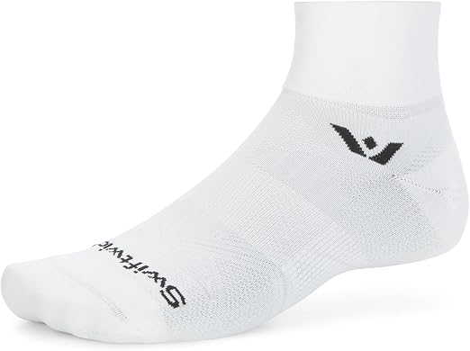 Swiftwick Aspire Quarter Crew Cut Socks for Cycling, Running, Outdoors