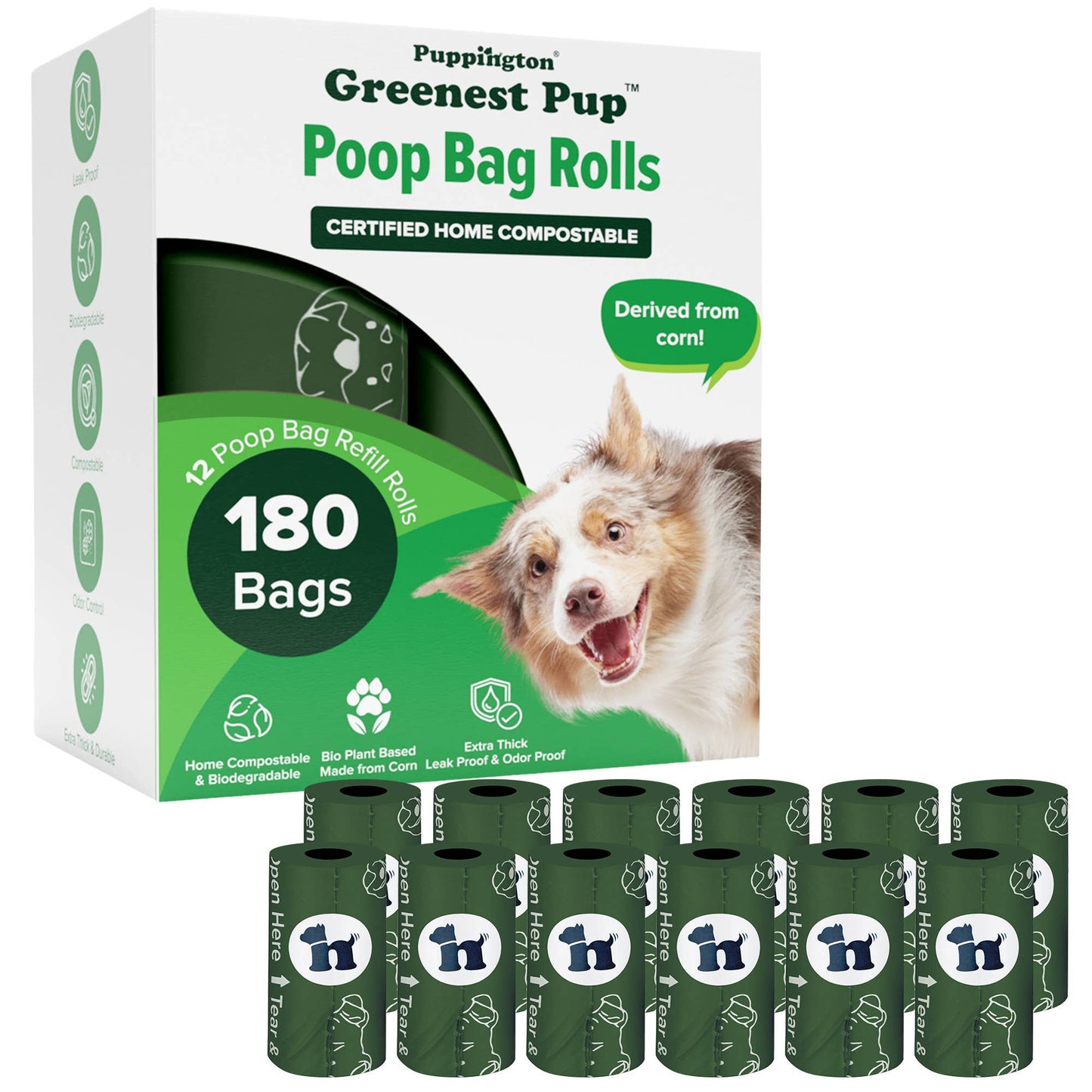 Triple-Certified Compostable Thick Dog Poop Bags