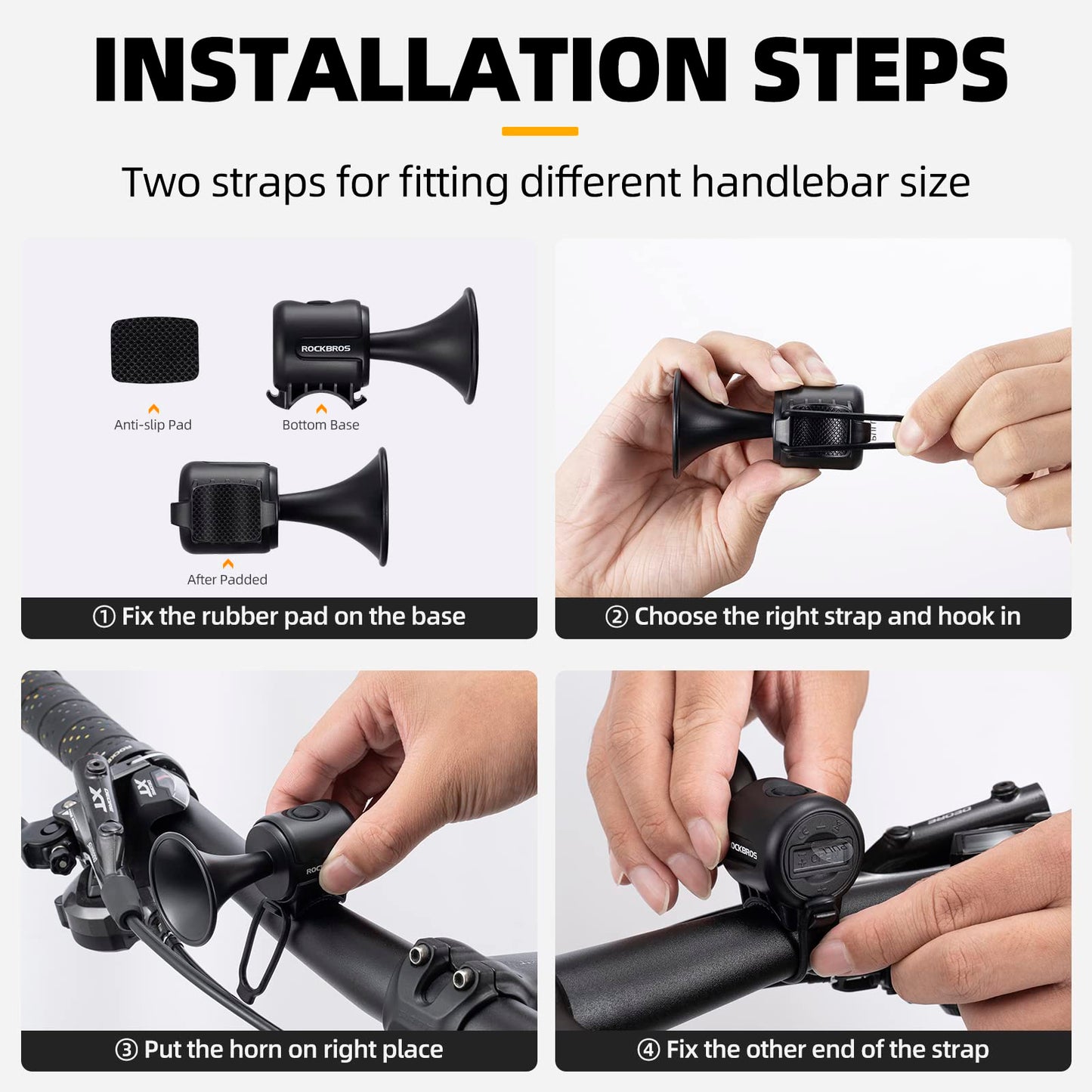 ROCKBROS Bike Bell Electric Bike Horn Waterproof 120dB