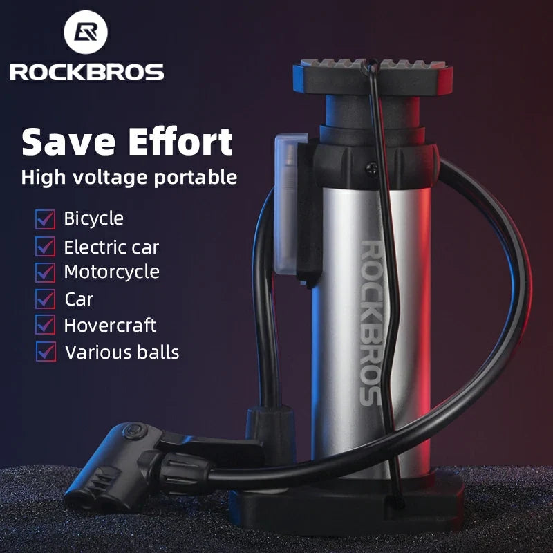 Mini Portable Aluminum Bike Floor Pump with Presta and Schrader 100PSI