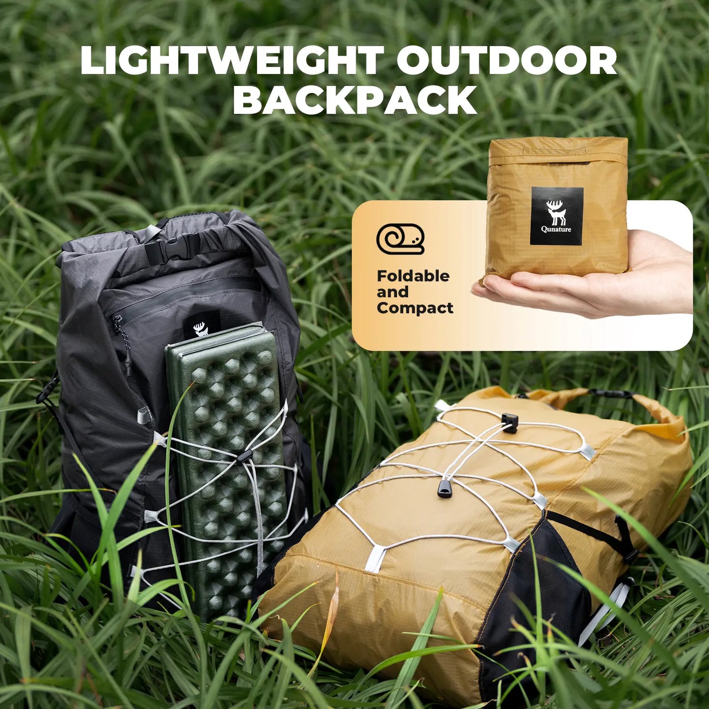 Waterproof Foldable Backpack With Multi-Purpose Use for Camping & Hiking 20L