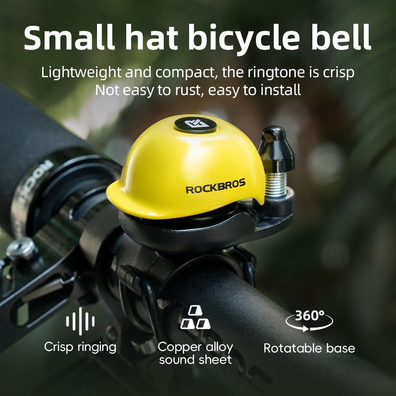 ROCKBROS 80DB Bike Bell Aluminum Alloy Helmet-Shaped Fits 22-34mm Handlebars