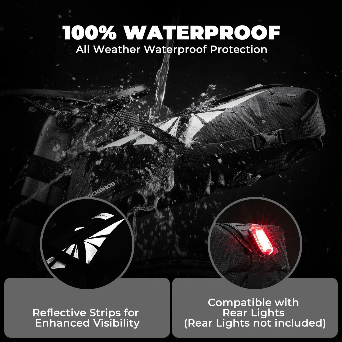 Bicycle Saddle Bag 100% Waterproof 8L