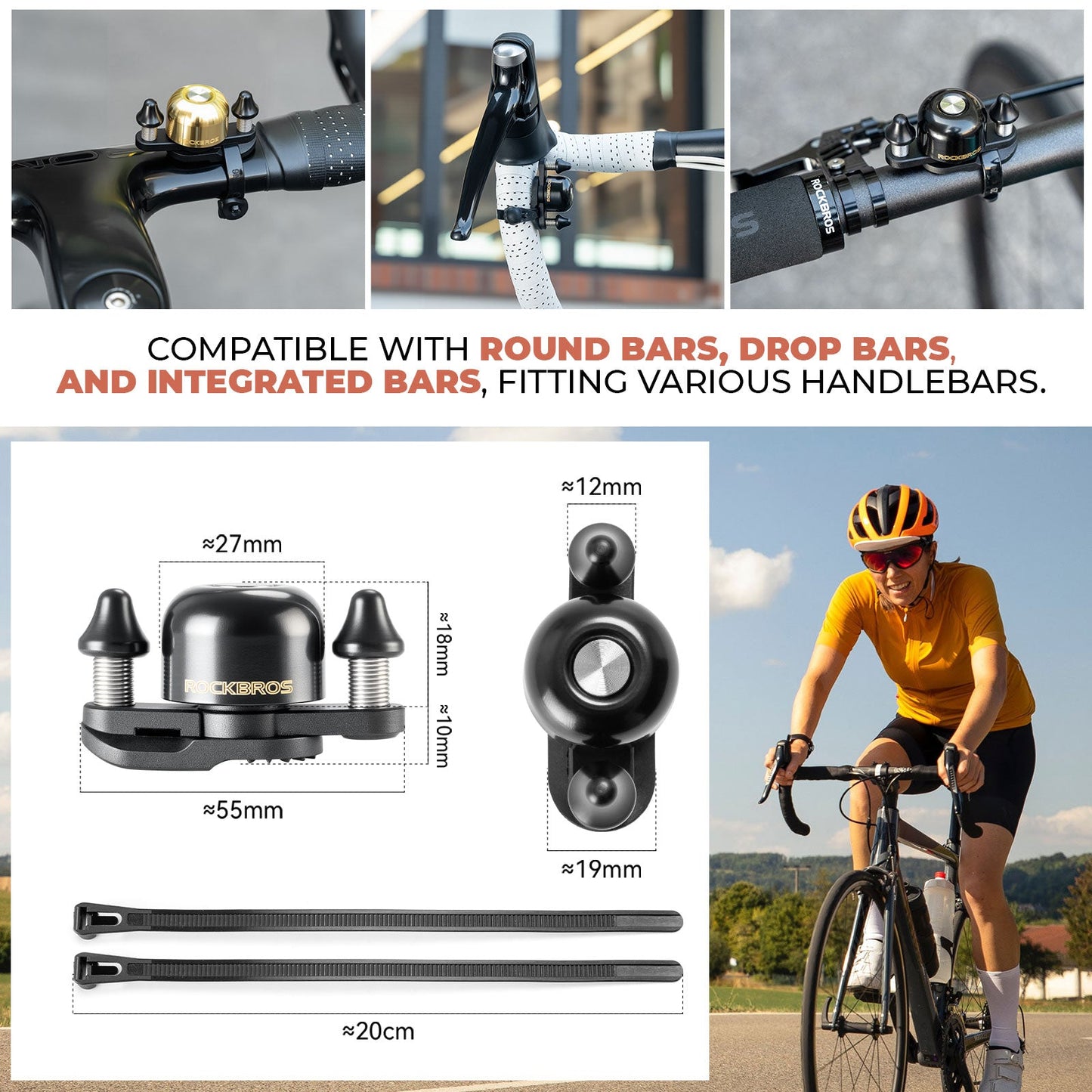 ROCKBROS Dual Hammer Bike Bell